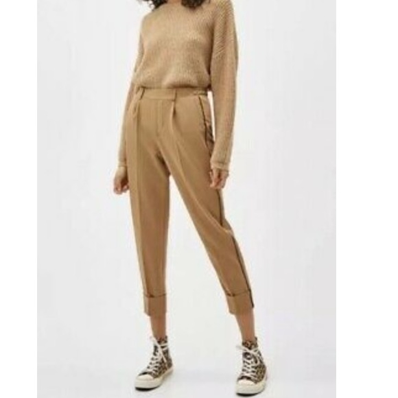 Ankle Length Khaki Pants with side black stripe - Picture 1 of 5